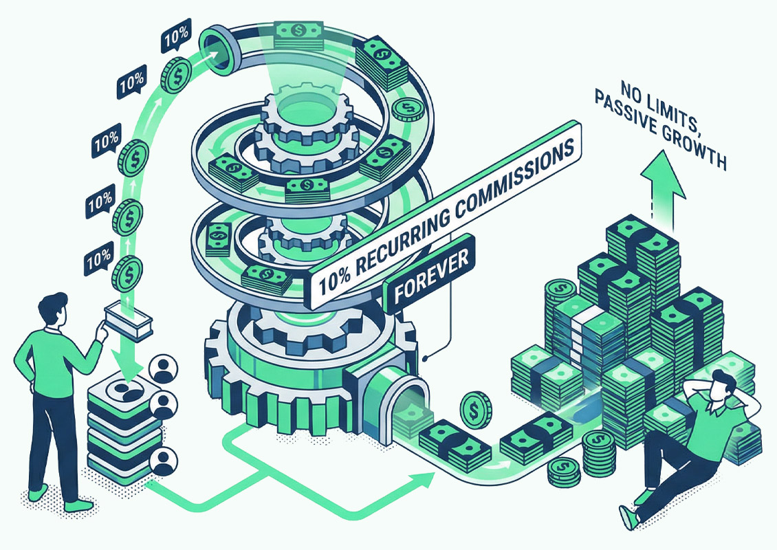 10% recurring commissions forever