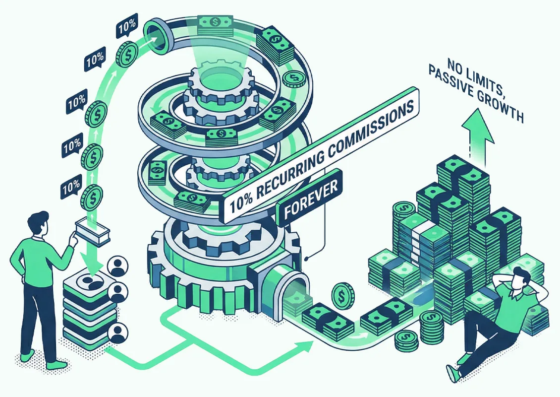 30% recurring commissions forever