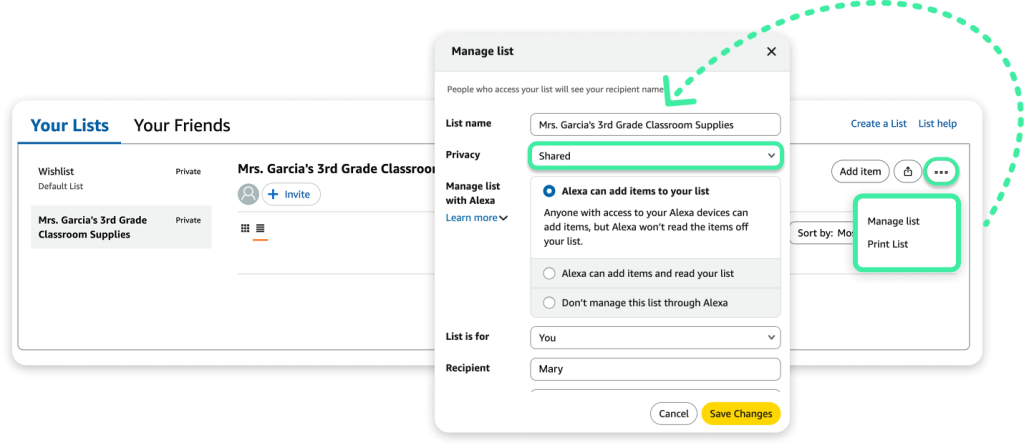 Step 2 to creating your dynamic qr code for an amazon wishlist